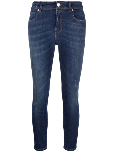 Pinko Sabrina Distressed Skinny Jeans In Blue