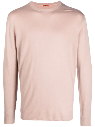 Barena Venezia 'ato' Long Sleeve Crewneck Sweater In Pink