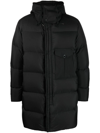 Ten C Hooded Puffer Jacket In Schwarz