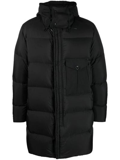 Ten C Hooded Puffer Jacket In Schwarz