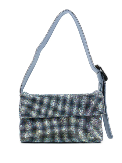 Benedetta Bruzziches Diamond Buckled-strap Shoulder Bag In Blau