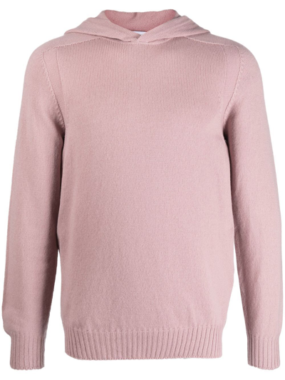 D4.0 Fine-knit Hooded Jumper In Pink