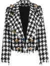 Balmain White & Black Double-breasted Jacket In Schwarz