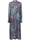 Golden Goose Abstract-print Midi Dress In Violett