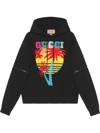 GUCCI REMOVABLE-SLEEVE GUCCI SUNSET-PRINT HOODIE