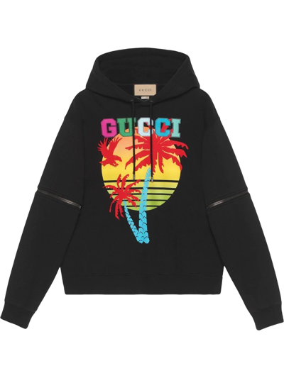 Gucci Sunset Sweatshirt With Removable Sleeves In Schwarz