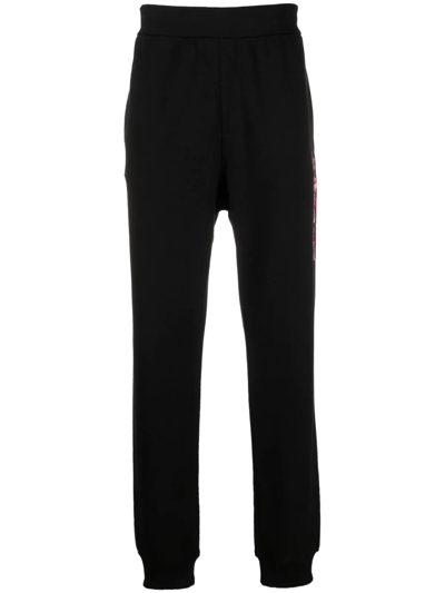 Versace Logo-print Track Pants In Schwarz