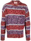 Andersson Bell Striped Knit Crewneck Sweater In Rot
