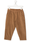 DOUUOD LOGO-PATCH SLIP-ON STRAIGHT TROUSERS