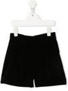 Bonpoint Velvet-effect Zip Shorts In Black
