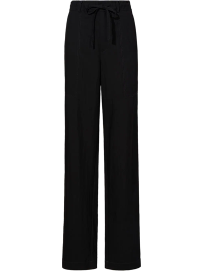 Proenza Schouler White Label Drawstring Straight-leg Trousers In Black