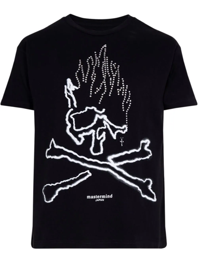 Travis Scott X Mastermind Skull Embellished T-shirt In Black