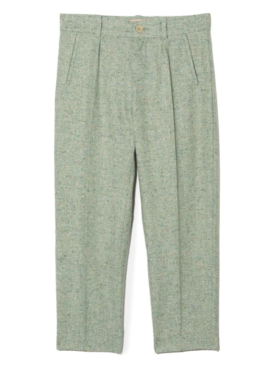 Gucci Kids' Straight-leg Tailored Trousers In Green