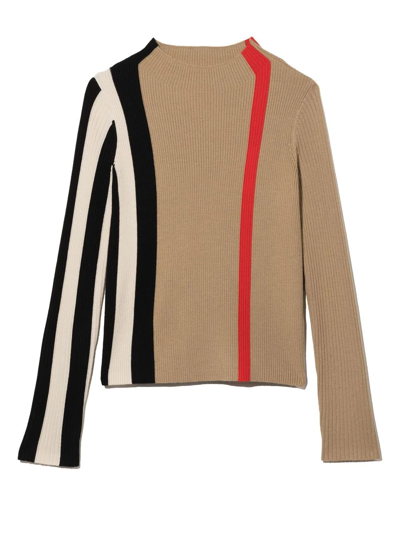 Burberry Teen Neutral Icon Stripe Wool Sweater In Neutrals