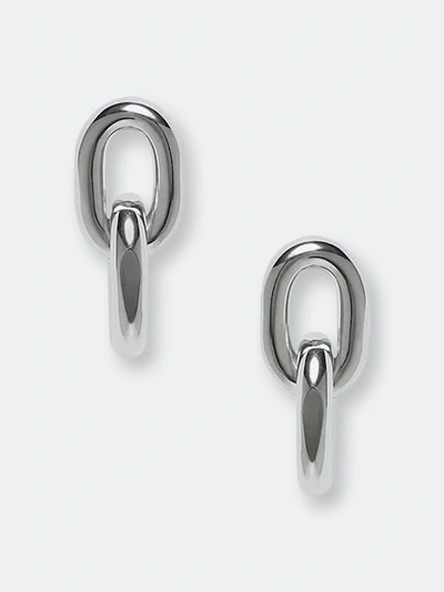 Anine Bing Link Drop Earrings In Silver In Grey