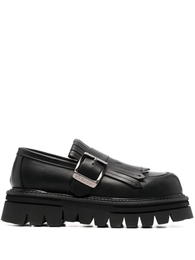 Casadei Fringe-detail 50mm Platform Loafers In Black