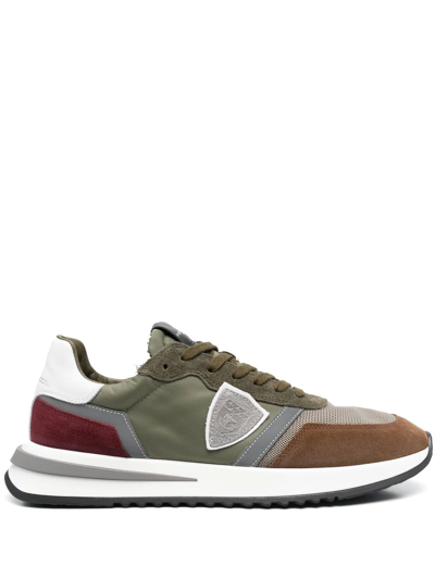 Philippe Model Mondial Colour-block Sneakers In Green