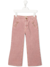 Gucci Corduroy Horse-bit Detail Trousers In Pink