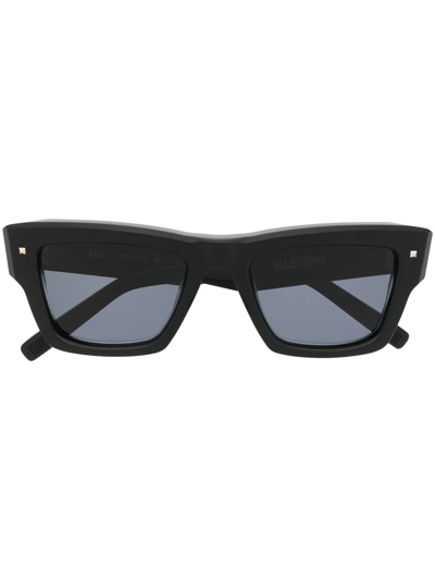 Valentino Rockstud Square-frame Sunglasses In Schwarz