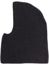 Apc Ribbed-knit Balaclava In Grey