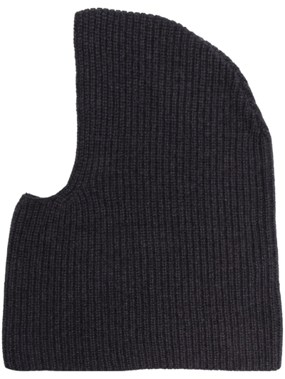 Apc Ribbed-knit Balaclava In Plc Heathered Anthracite