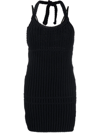 Jacquemus La Robe Nuvola Black Ribbed Chenille Mini Dress In Black