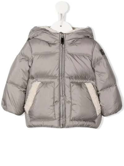 Il Gufo Babies' Hooded Padded Jacket In Grey