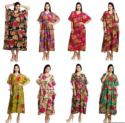 Pre-owned Palace Indian Lang Maxi Kaftan Kleid X 10 Grosshandel Restposten Gemischte Farben Blumen