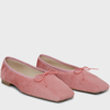 Mansur Gavriel Mansur Gavirel Women's Square Toe Bow Accent Ballet Flats In Flamingo Pony Hair
