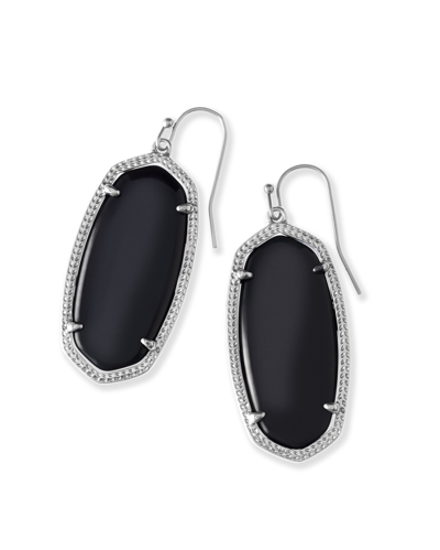 Kendra Scott 14k Gold Plated Elle Drop Earrings In Silver  Black