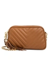 Persaman New York Alice Quilted Crossbody Bag In Light Brown