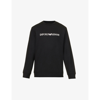 Emporio Armani Logo-print Woven Sweatshirt In Black