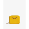 Zadig & Voltaire Zv Mini Logo-plaque Leather Coin Purse In Sun