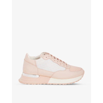 Mallet Popham Logo-print Suede Trainers In Pale Pink