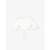 Aje Admiration Lace-up Cropped Top - Size 8 In Ivory
