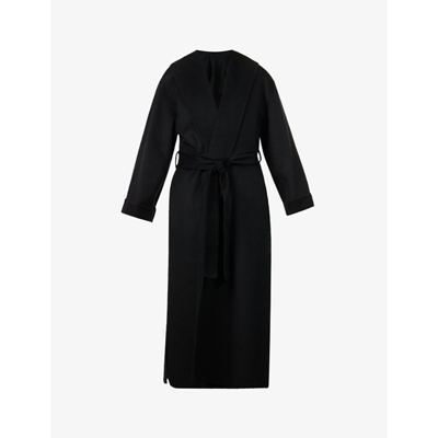 By Malene Birger Trullem Shawl-collar Wool-blend Coat In Black
