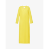 Valentino Thigh-slit Silk Georgette Maxi Dress In Sun Beam