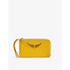 Zadig & Voltaire Zv Logo-plaque Leather Cardholder In Sun