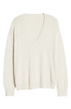 Treasure & Bond V-neck Sweater In Beige Oatmeal Light Heather