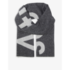 Acne Studios Toronty Logo-print Wool-blend Scarf In Black