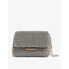 Ted Baker Crystal-embellished Woven Cross-body Bag In Silver
