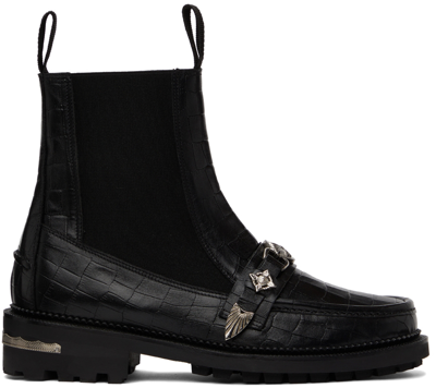 Toga Virilis Black Leather Chelsea Boots In Black 16363