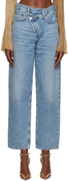 AGOLDE BLUE CRISS CROSS UPSIZED JEANS