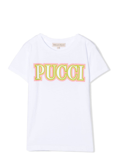 Emilio Pucci Babies' T-shirt With Logo In Avorio