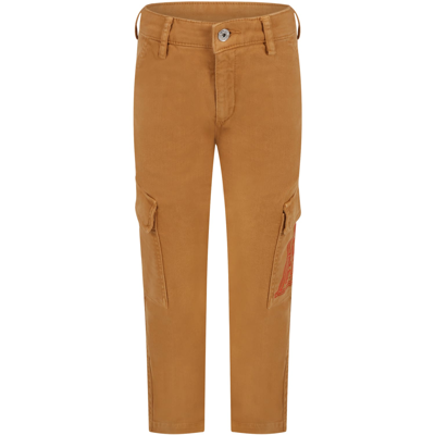 Lanvin Kids' Brown Cargo-pants For Boy With Logo