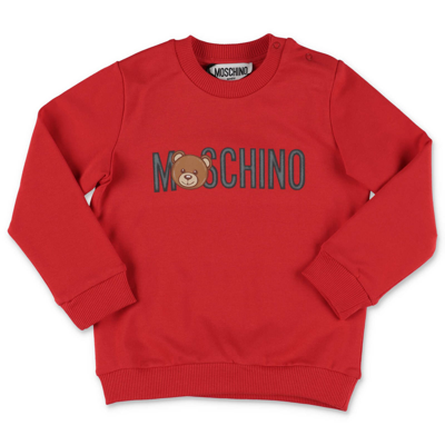 Moschino Babies' Felpa Rossa In Cotone In Red