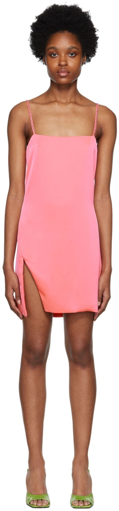 Attico Pink Fujiko Minidress In 367 Neon Pink