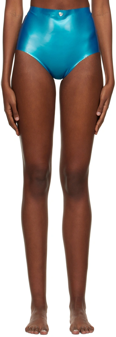 Poster Girl Ssense Exclusive Blue Aweng Boy Shorts In Blue/dusky Pink