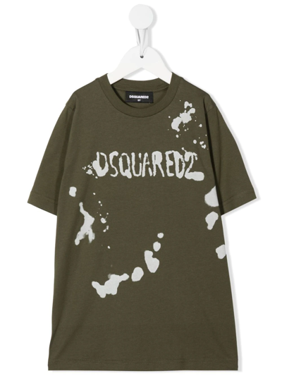 Dsquared2 Logo-print Cotton T-shirt In 绿色