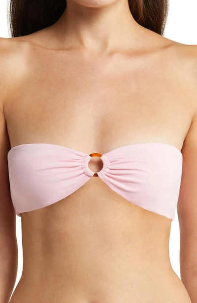 House Of Cb Medea Bandeau Stretch-woven Bikini Top In Blossom